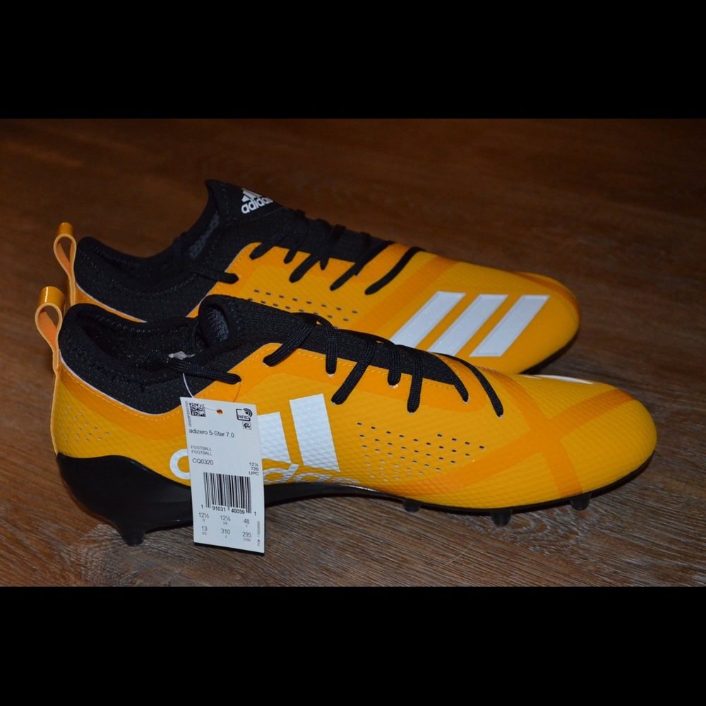 Adidas Adizero 5-Star 7.0 Low FB Yellow Cleat NEW!